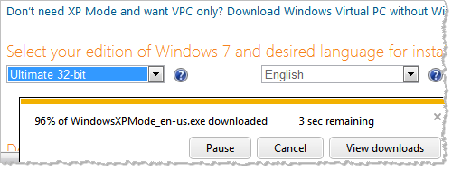 download windows xp mode windows 7 professional 32 bit