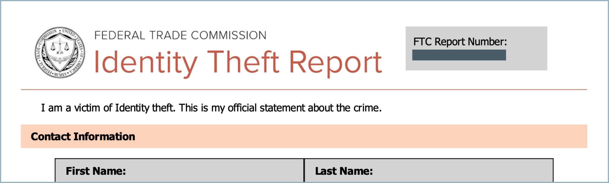 Comcast Fraud Identity Theft Claim Form